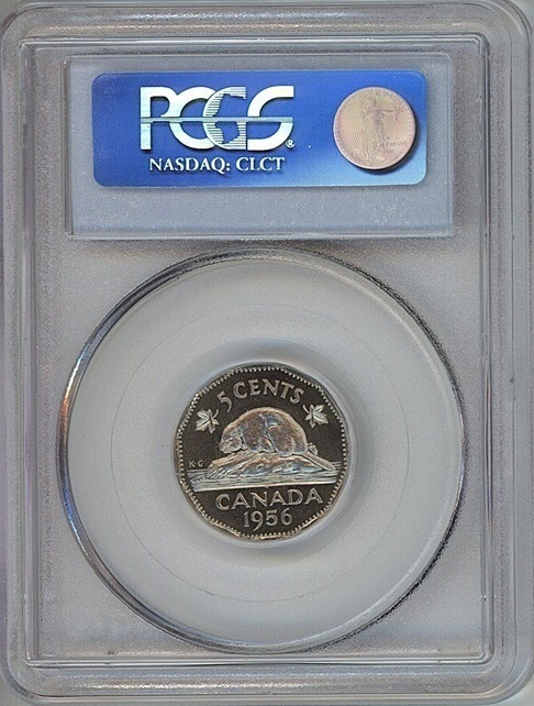 1956 Canada five cents nickel PCGS PL66