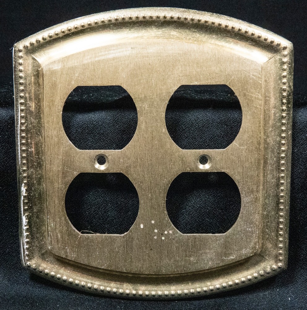 Brass Double Electrical Outlet Plate Cover Metal