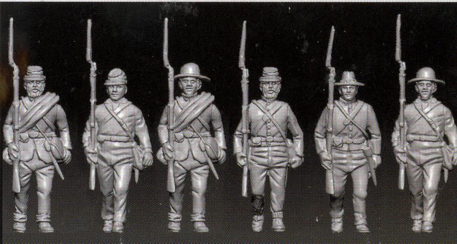 HaT Miniatures 1/32 AMERICAN CIVIL WAR MARCHING FIGURES Set 2 (BLUE)