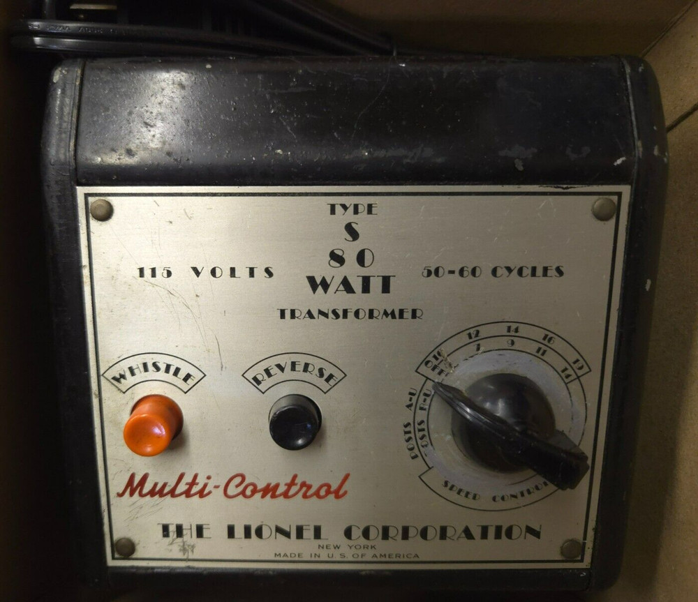 Lionel Type S Multi Control Transformer 80 watts w/ Whistle/Reverse  Refurbished