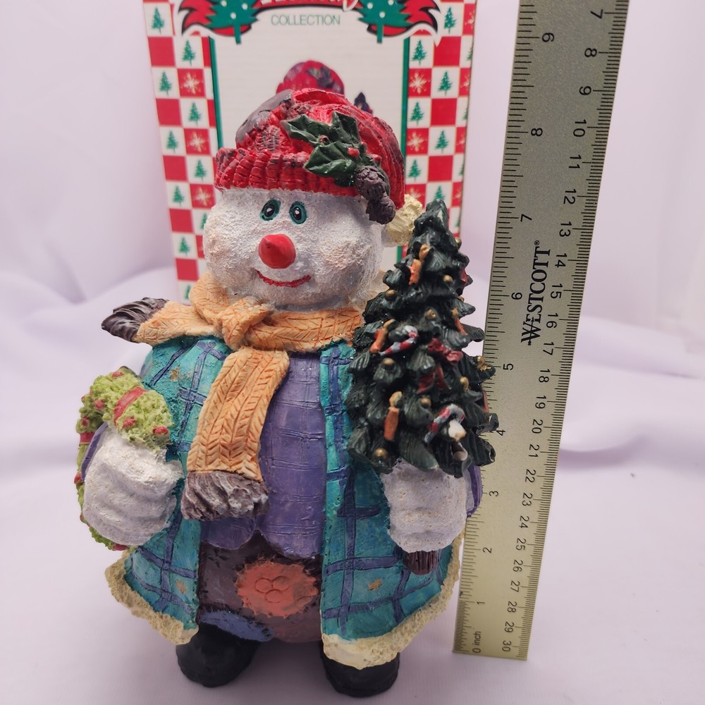 World Bazaars Holiday Collection Patchwork Snowman Resin statue