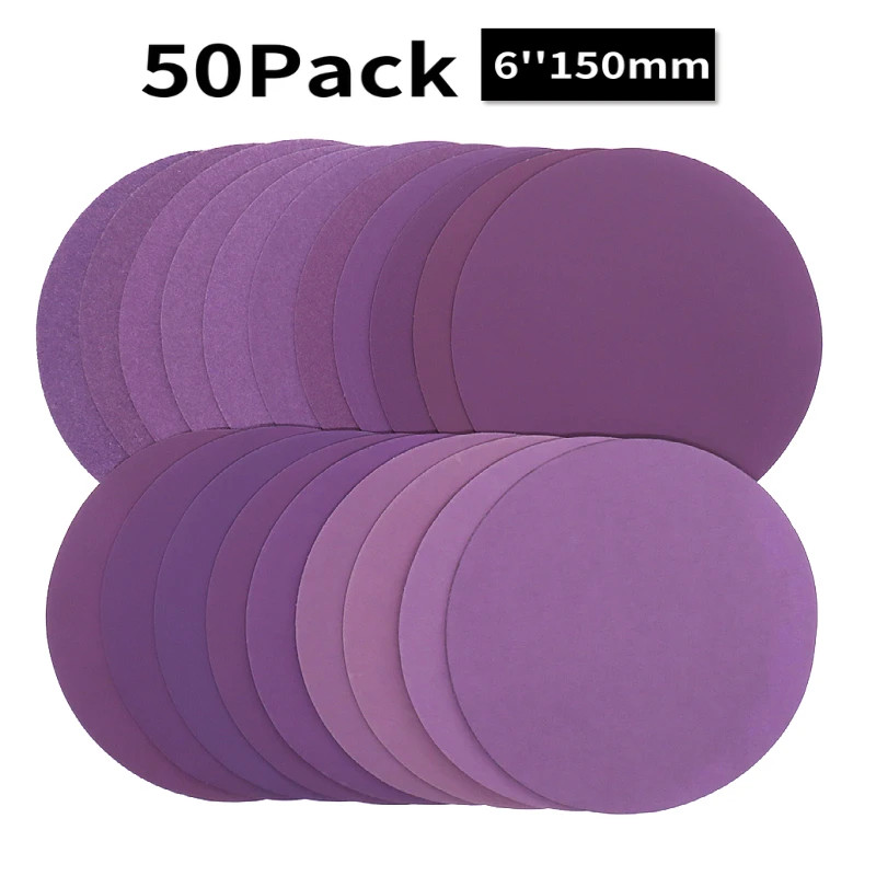 Sanding Discs 6 Inch Hook and Loop 60-10000 Grit Sandpaper 150 mm for Random Orb