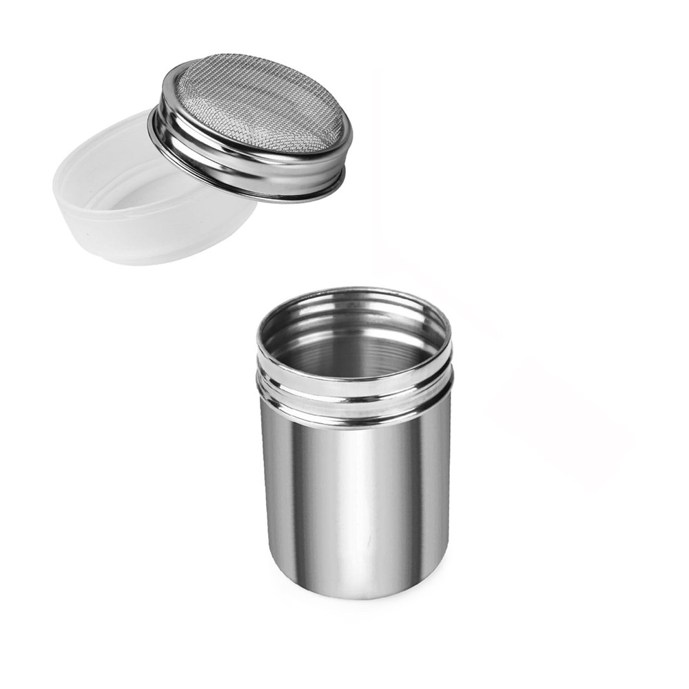 Accmor Powdered Sugar Shaker Duster, Cinnamon Flour 6 Ounce, Silver