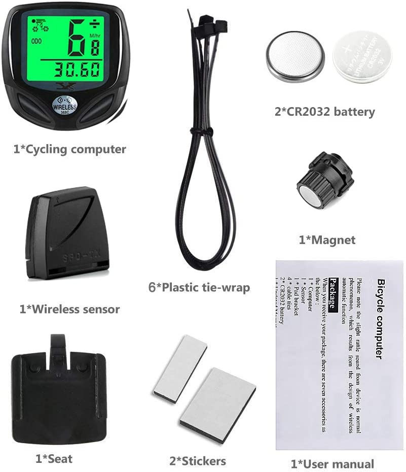 Wireless Waterproof Bike Speedometer & Odometer with LCD Display, Multi-Function