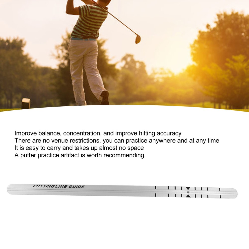 Putter Straight Ruler Aluminum Practice Aid Putting Alignment Rail