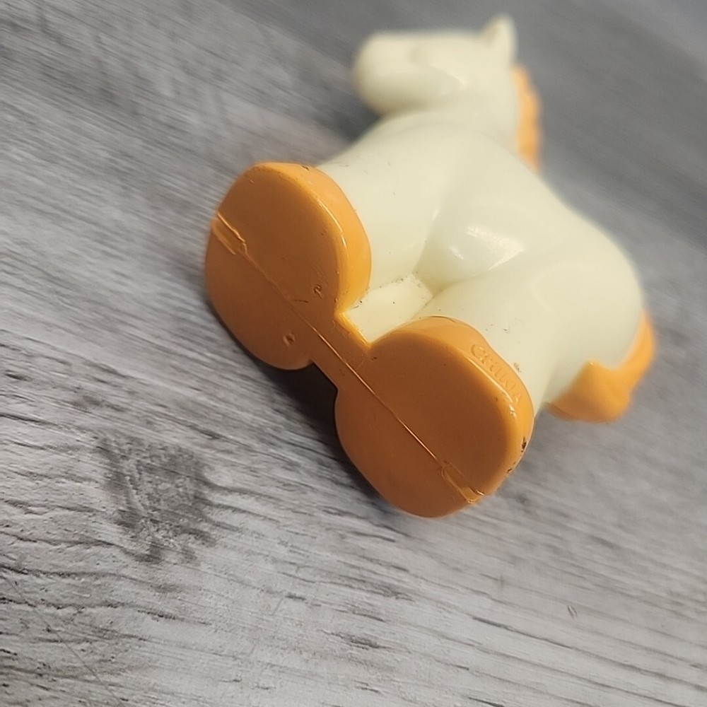 Hard Plastic Beige Orange Horse Figure