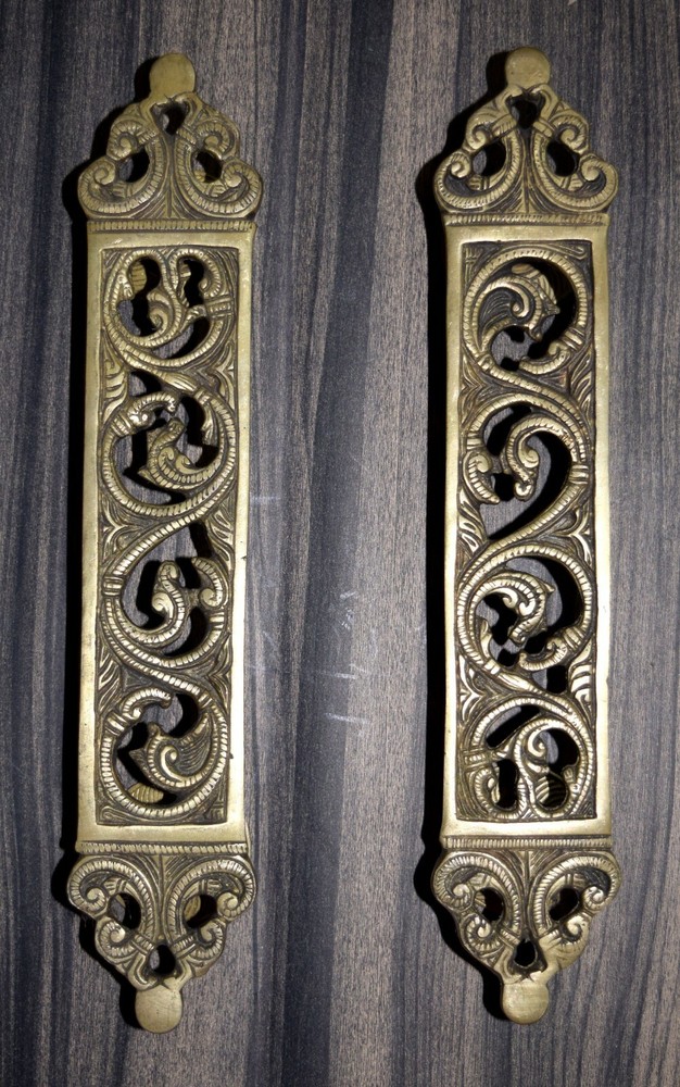 Flower Design Door Pull Set Brass Door Handle Victorian Style Hotel Pull EK463