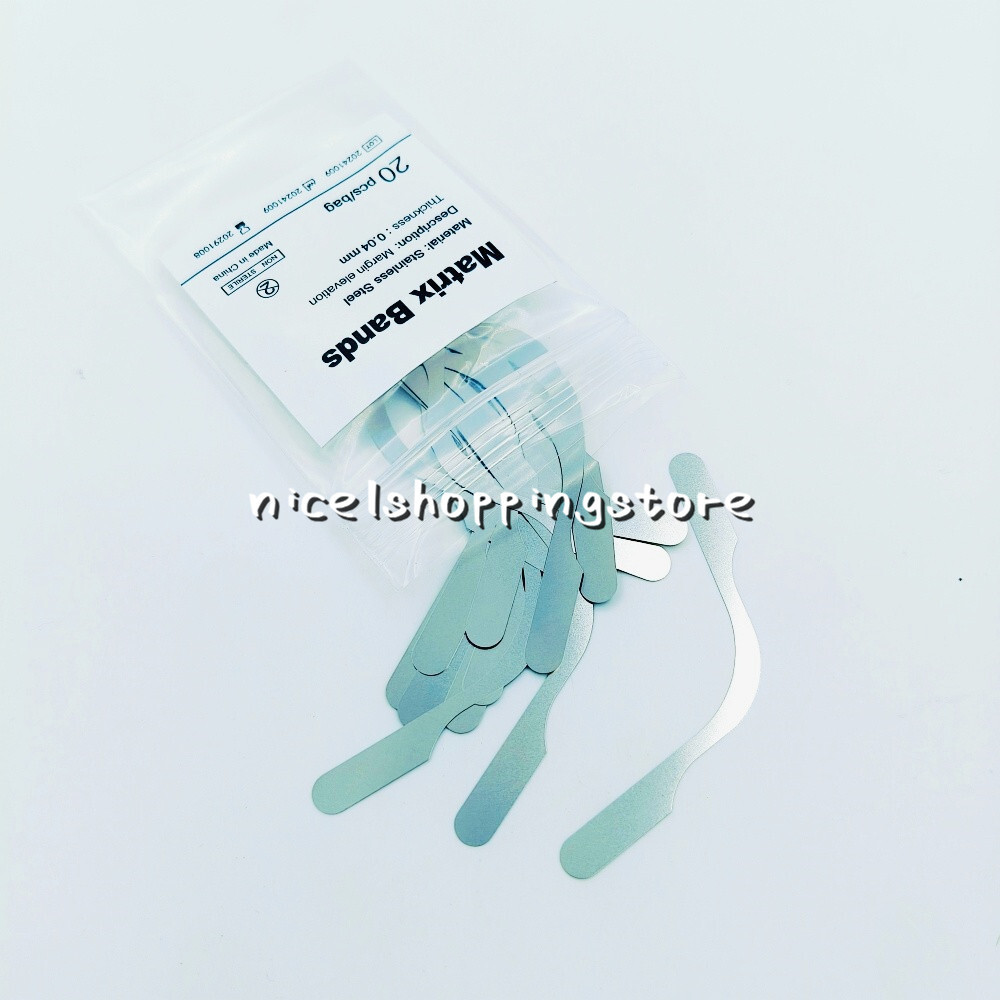 100Pcs Dental Matrix Bands Tofflemire Type 0.04mm Margin Elevation Wall Lifting