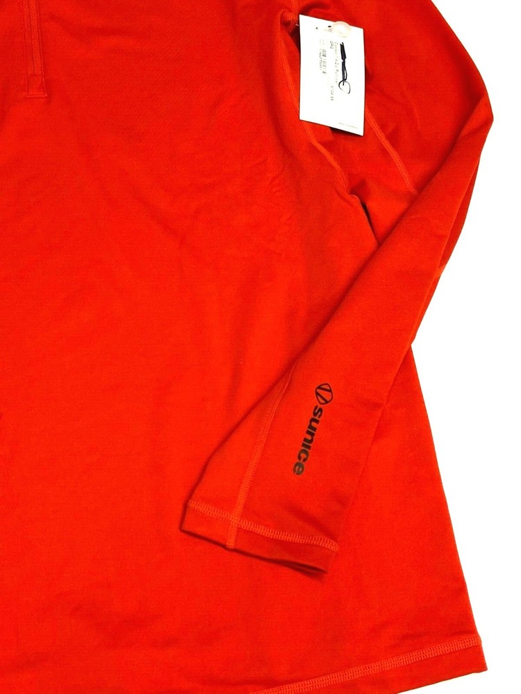 $105 SunIce Classic 1/4 Zip Base Layer Shirt Mens S NWT Orange Pullover Top