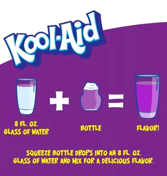 6 Pack Kool-Aid Liquid Grape Artificially Flavored Soft Drink Mix 1.62 Oz Bottle