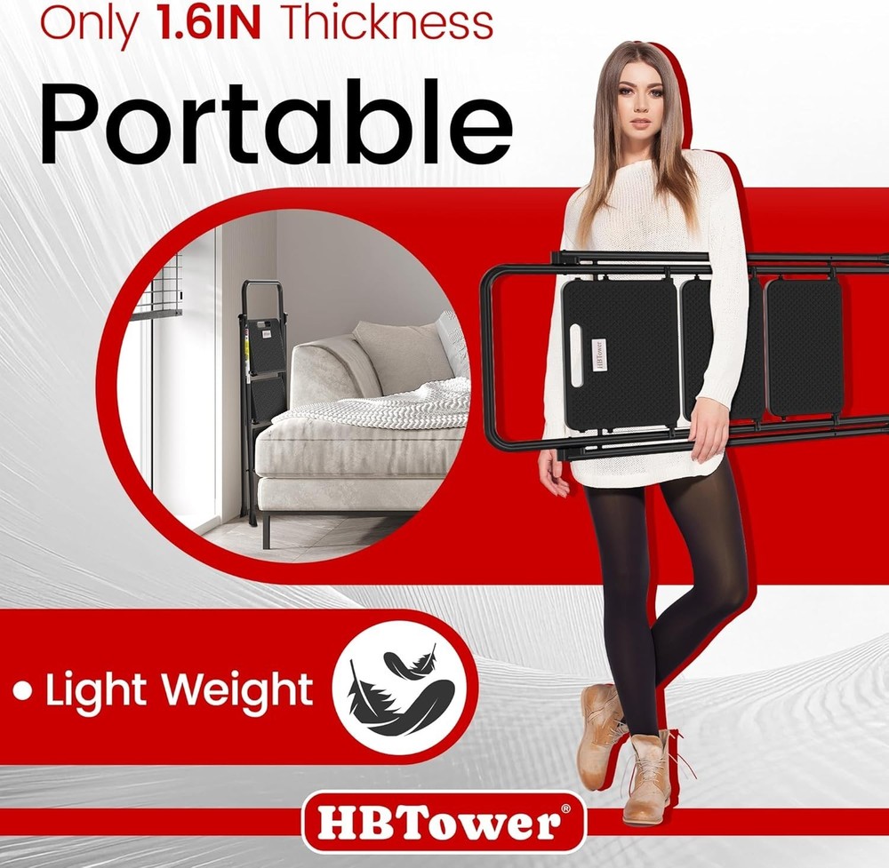 Convenient Folding Step Stool with Wide Steps and Safety Lock Mechanism