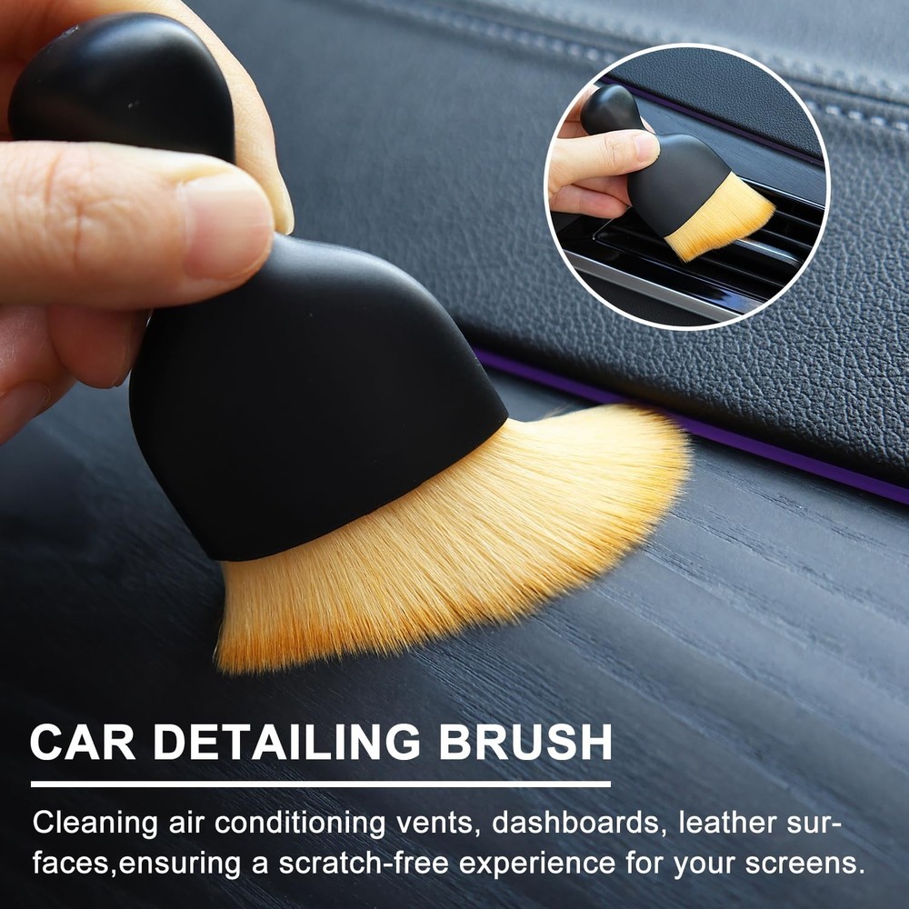 3 Pack Car Interior Detail Dust Brush, Microfiber Duster Brush, Feather Duste...