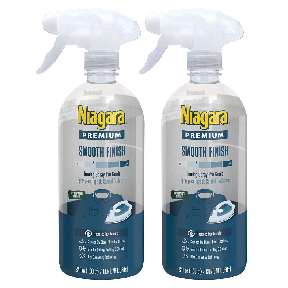 Spray Starch (22 Oz, 2 Pack) Trigger Pump Liquid Starch For Ironing, Non