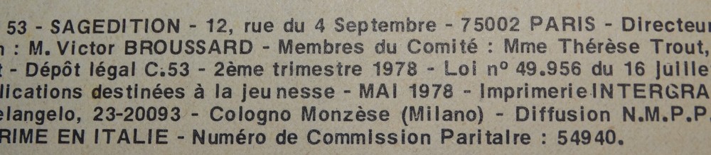 TITI POCHE n°53 1978 SAGEDITION