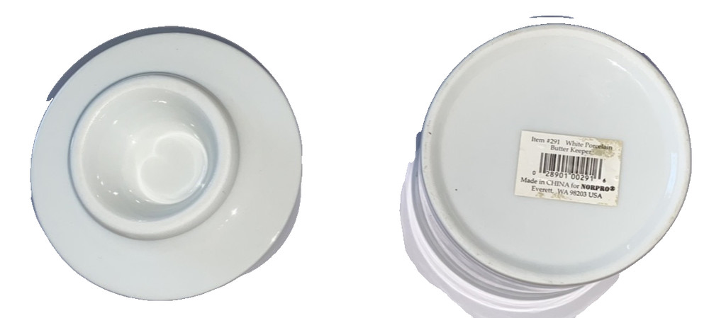 Norpro White Porcelain Butter Keeper