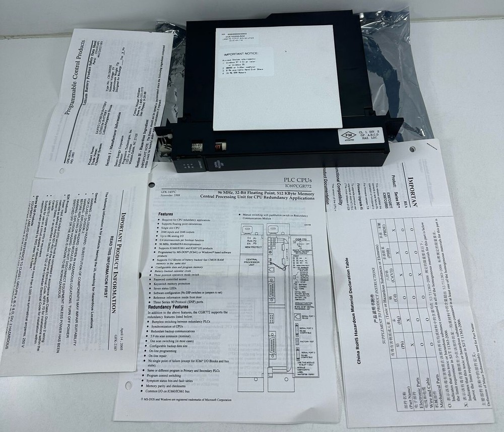 GE FANUC IC697CGR772-GA CPU MODULE IC697CGR772GA