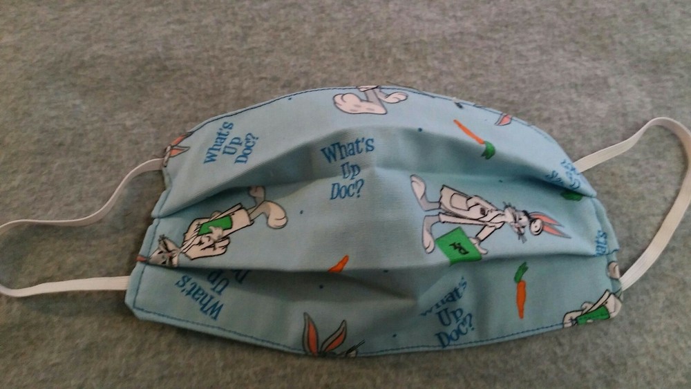 Handmade Fabric Face Mask - Reusable Bugs Bunny
