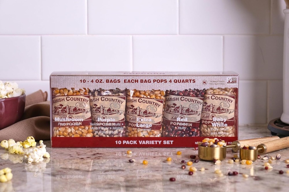 Amish Country Popcorn | 4 Ounce Variety Kernel Gift Set (10 Pack Assorted) |...