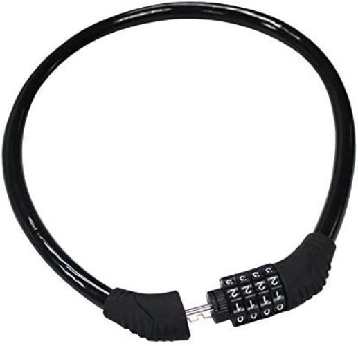 Compact 4-Digit Combination Lock - Strong Steel Cable for Bicycle Security, 2ft