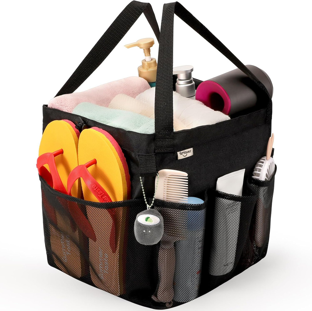 Mesh Shower Caddy Portable, Dorm Room Essentials for College Students, Large Cap