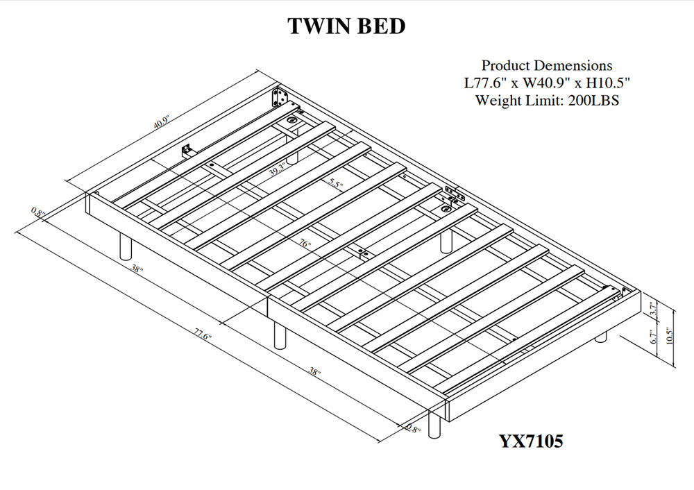 Twin/Full/Queen Size Floating Bed Frame Wood Platform Bed Frame w/ Headboard
