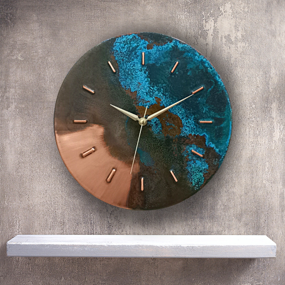 Mid Century Metal Modern Wall Clock,  Original Silent Art Deco Wall Clock
