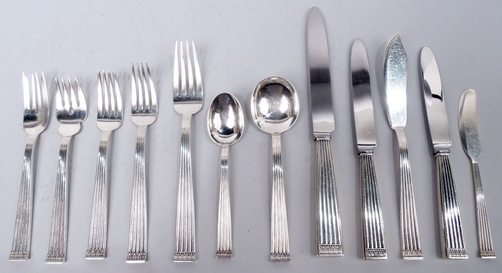 Buccellati Rigato Dinner Lunch Set Flatware Service Italian Sterling Silver