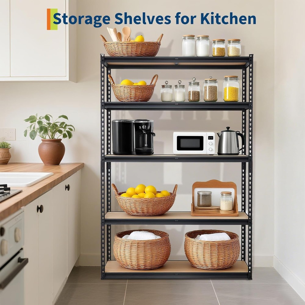 30x12x60" 5-Tier Garage Storage Rack Adjustable Storage Shelving Unit 2000LBS