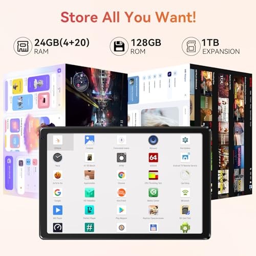 Tablet,10.1" Android 15 Tablet with Octa-core Processor 24GB RAM 128GB ROM HD