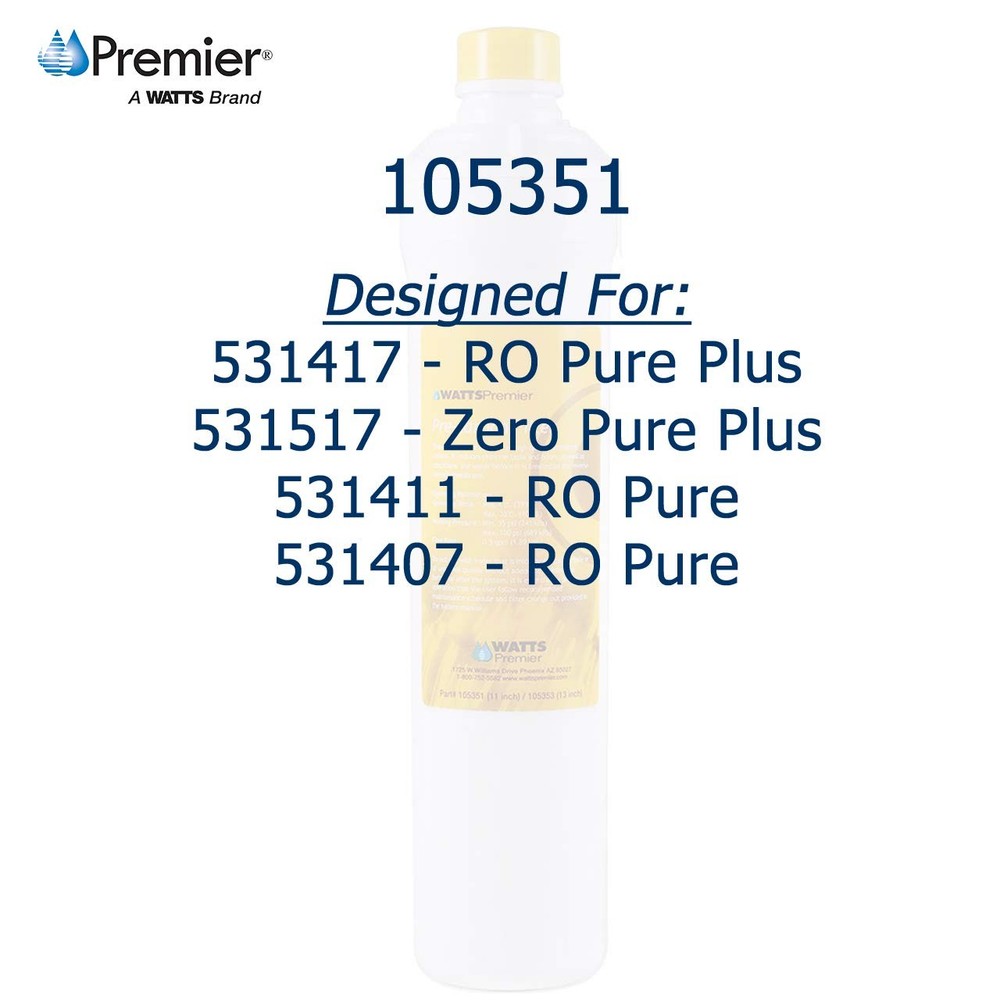 Watts Premier 105351 RO Pure Carbon Pre-Filter, Yellow