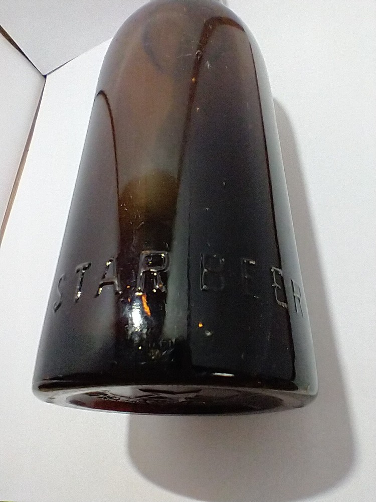 Amber Embossed Star Beer Bottle Saginaw Mi.