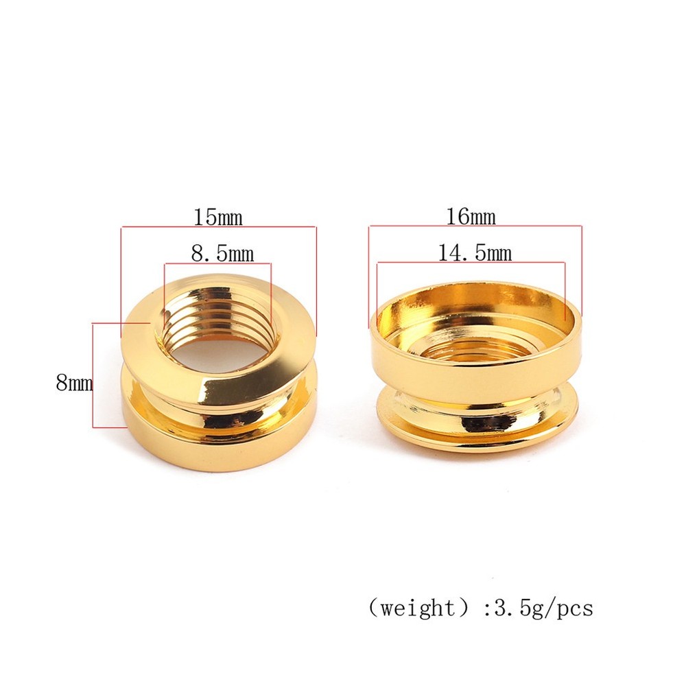3 Pcs Guitar Strap Jack Endpin Adaptor Acoustic Button Gold Replacement