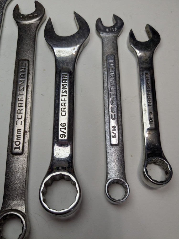 Nine Craftsman Combination Wrenches