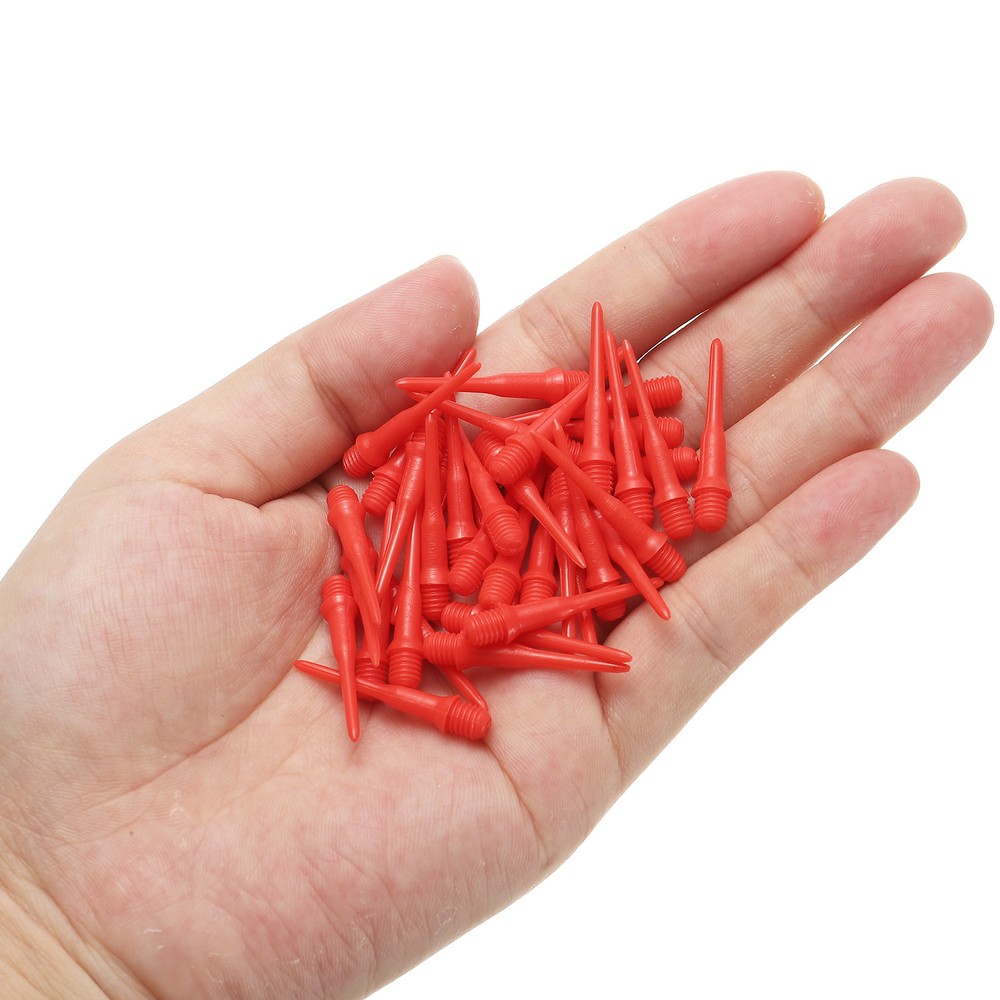 Plastic Dart Tips, 50 Pack 2BA Thread Soft Dart Tips Dart Accessories, Red