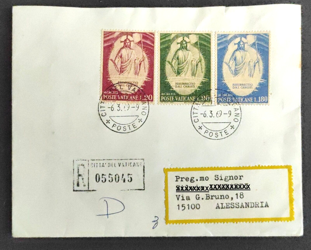 Vatican 1969 Easter Resurrection 3 Values in Quarters MNH** + Envelope BU