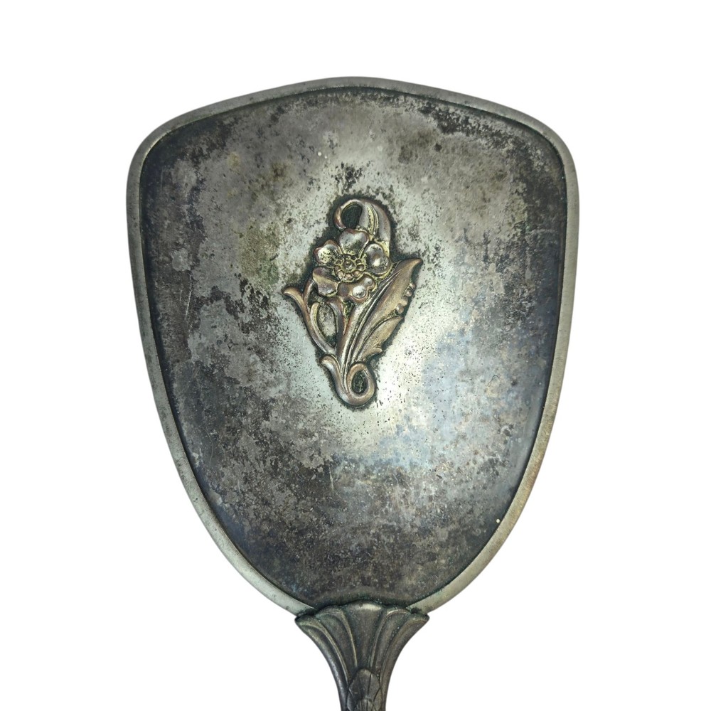 Antique Vanity Mirror Floral Design Handheld