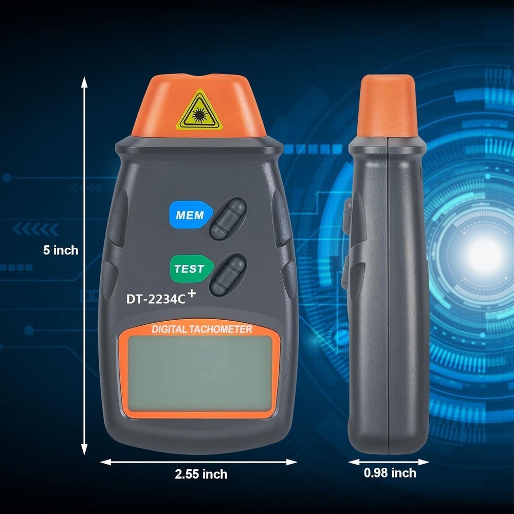 Lightweight RPM Tachometer with LCD Display