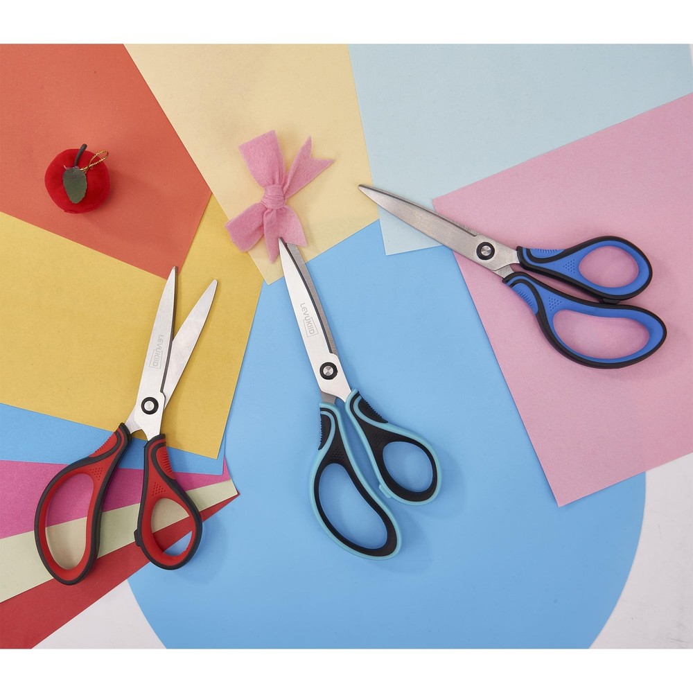 Scissors All Purpose 3 Pack, Office scissors,Sharp Pointed Tip & Comfort Grip...