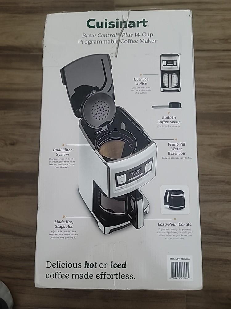 CUISINART BREW CENTRAL PLUS 14-CUP PROGRAMMABLE COFFEE MAKER, STAINLESS,NIB