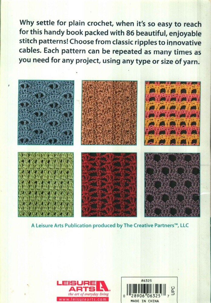 USED CROCHET STITCH GUIDE 86 STITCHES DIGEST SIZE CROCHET PATTERN BOOK