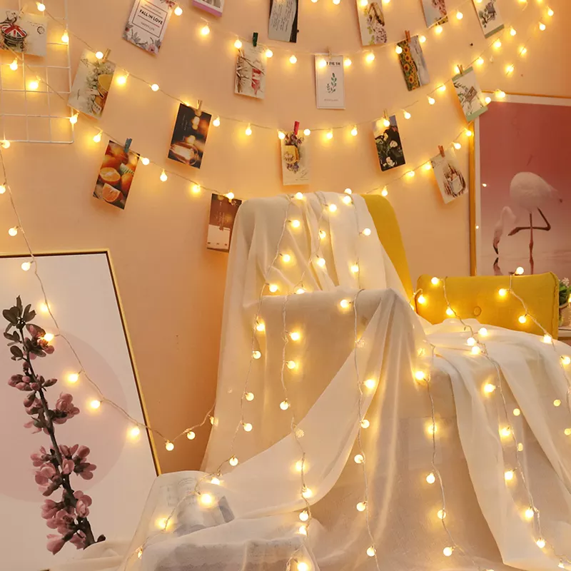 Globe String Lights 100 Led, Indoor String Lights 8 Modes Fairy Lights Plug in