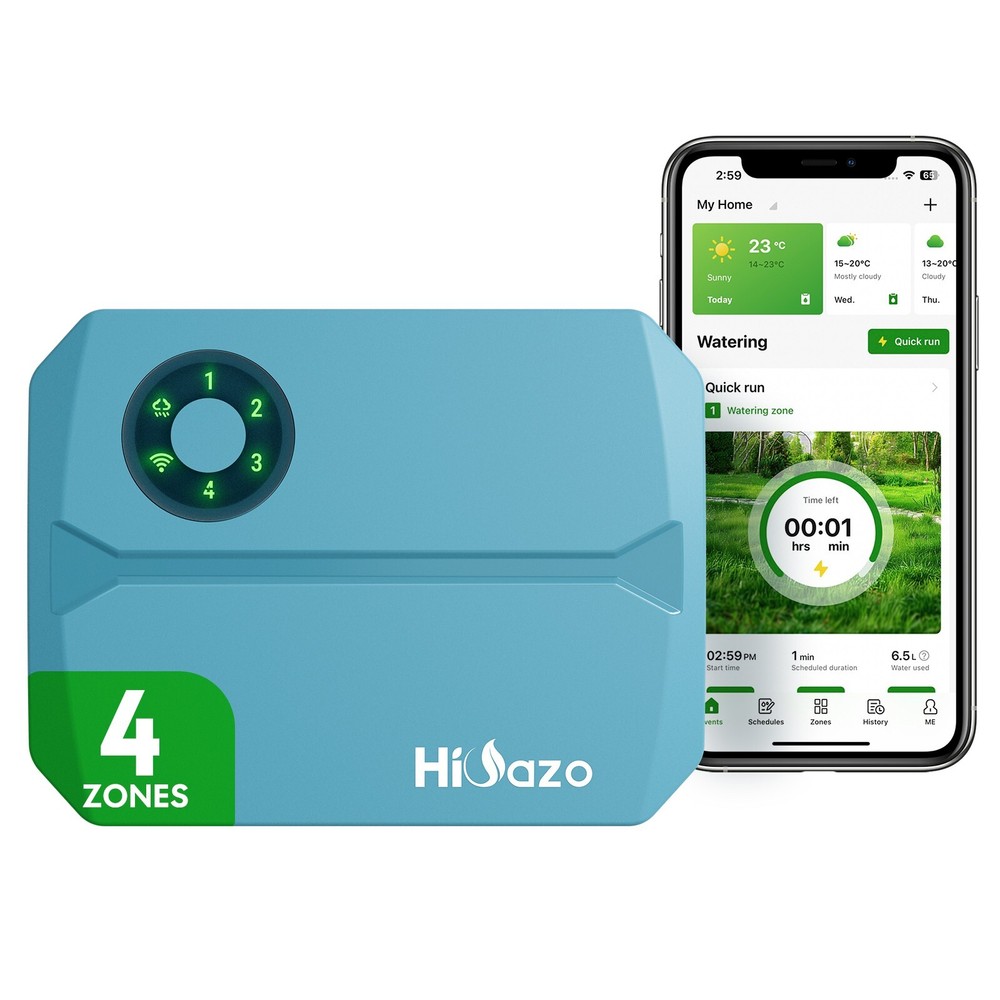 4-Zone Smart Lawn Sprinkler Controller Irrigation System Watering Schedule Timer