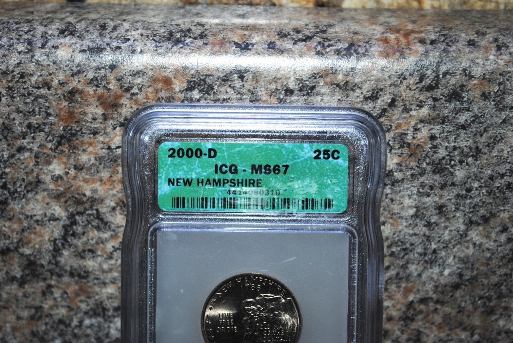2000 D ICG MS67 NEW HAMPSHIRE QUARTER