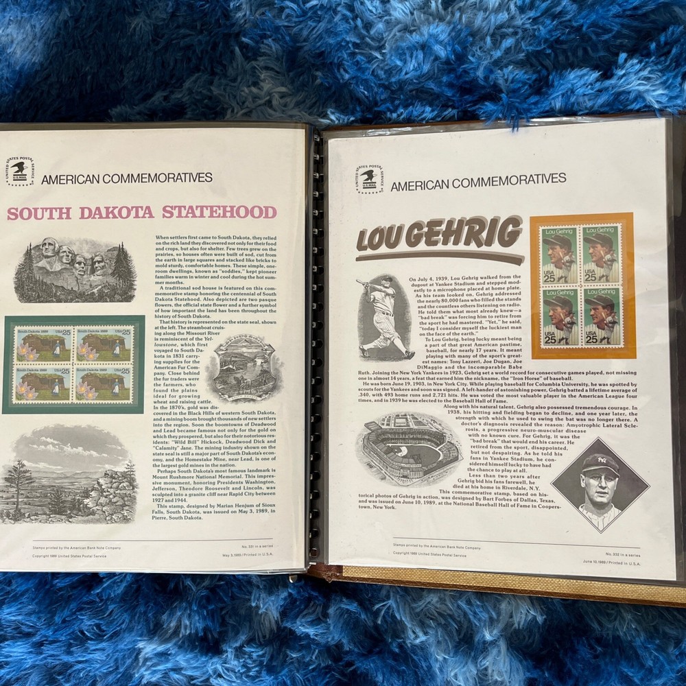 American Commemorative Collection Binder with 31 Panels, 1988-1989