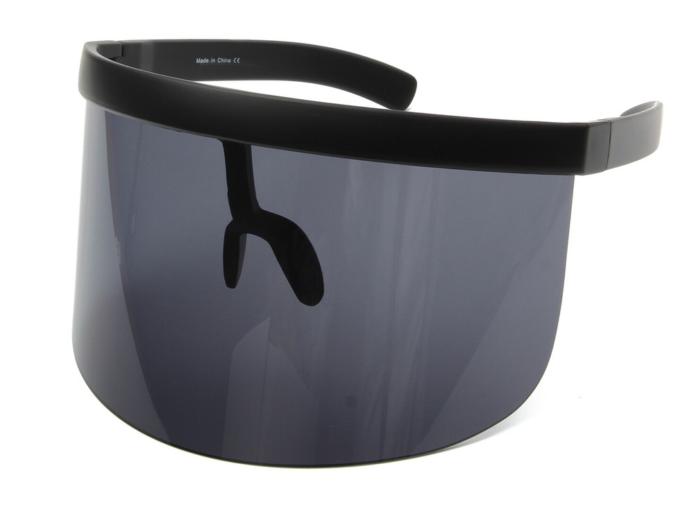 Oversized Colored Visor Protection Sunglasses - Large Tinted Face Shield Shades