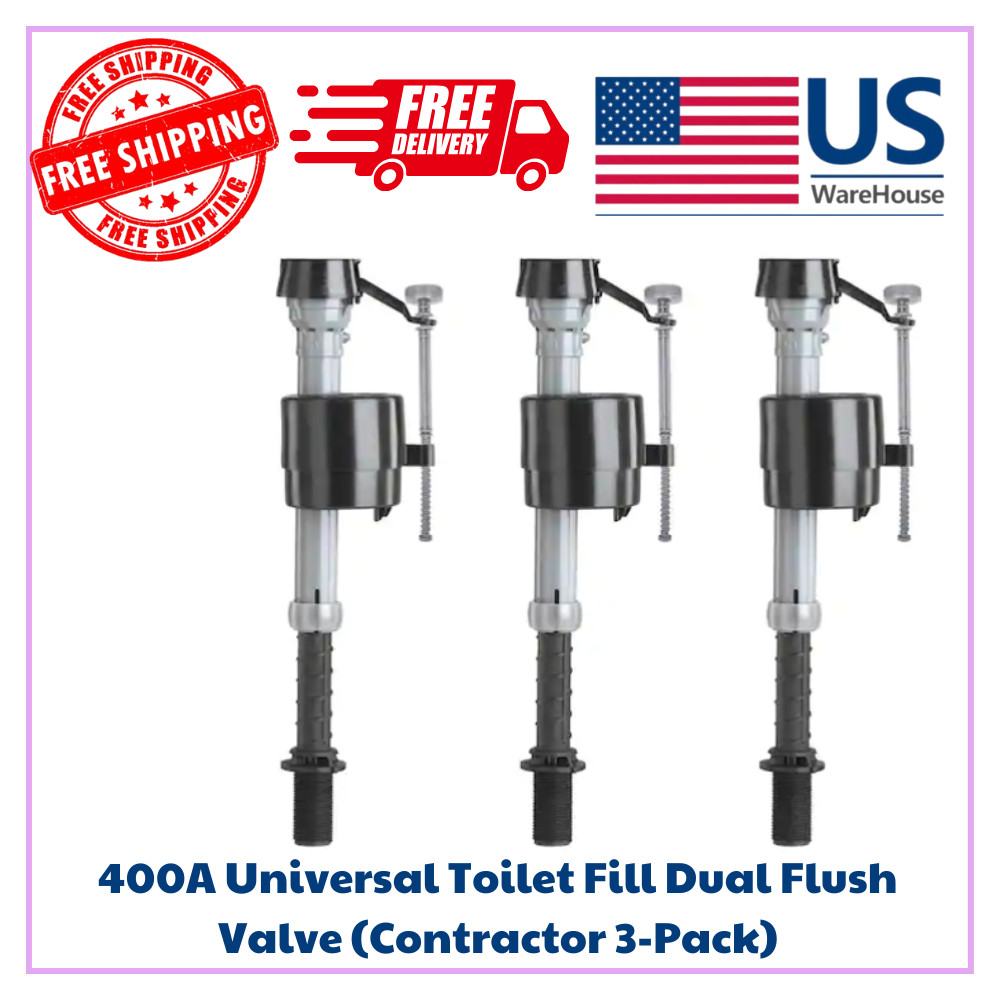 400A Universal Toilet Fill Dual Flush Valve (Contractor 3-Pack)