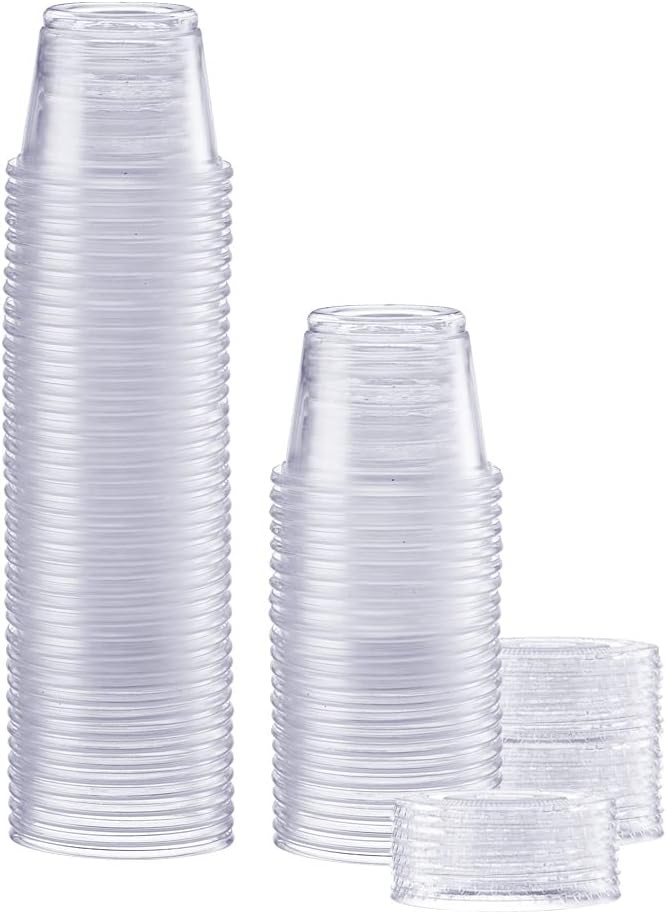 2 oz Jello Shot Cups W/ Lids [50 Count] Clear Plastic Portion Containers