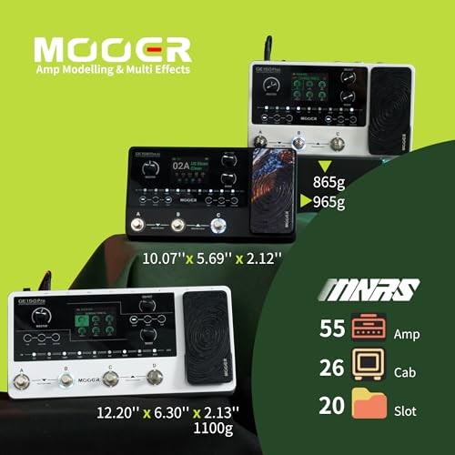 Black New Guitar Amp Modelling Multi Effects Pedal Compact GE150 Plus Li