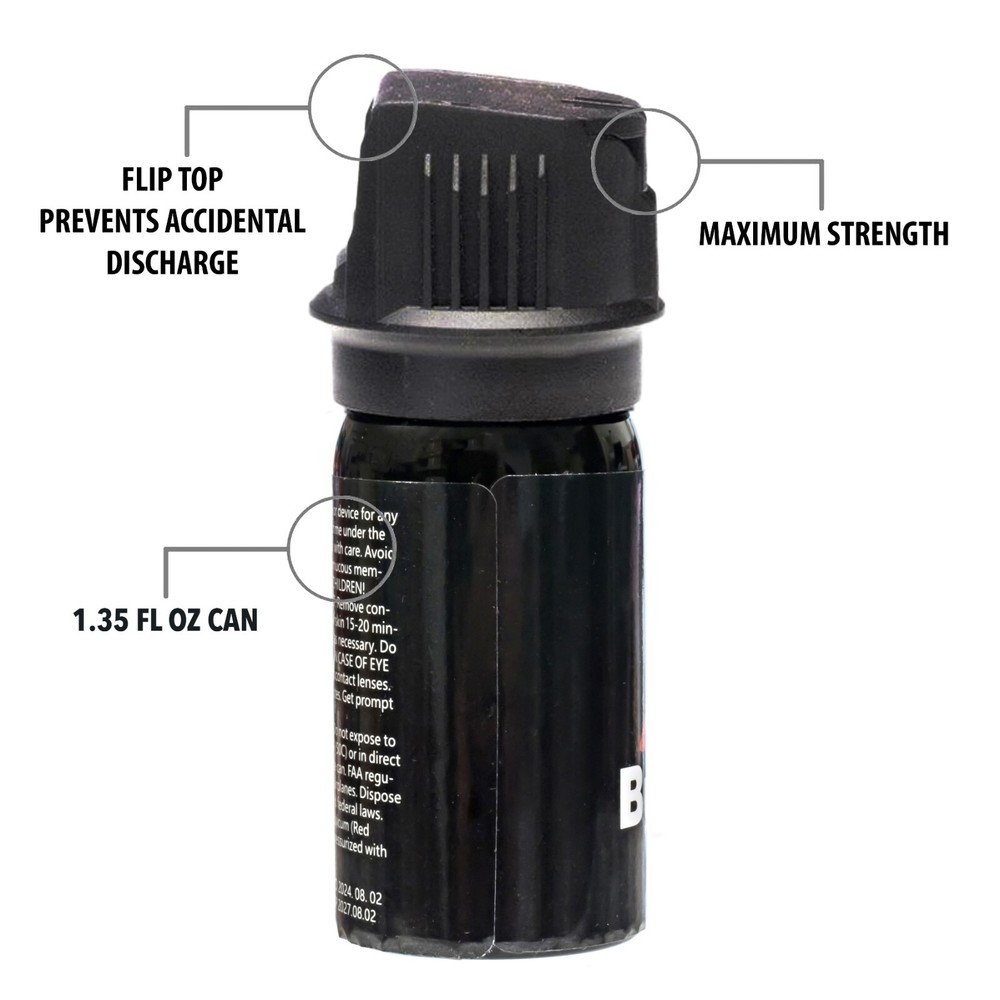 2 Pack Burn Pepper Spray for Self Defense Max Strength Security - 1.35 fl oz
