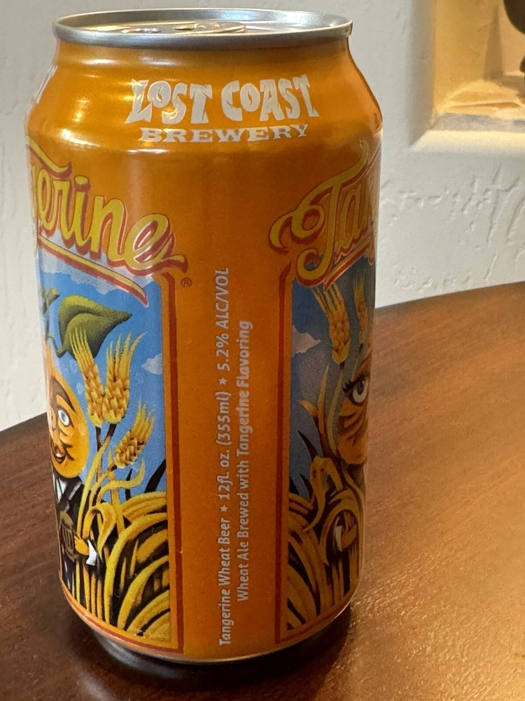 Lost Coast Tangerine Wheat - Empty Beer Can Bottom Opened